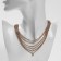 The necklace "Hollywood" Waterfall, 6 rows, white color in gold, 30 cm