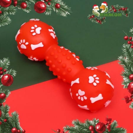 The food toy "New Year's dumbbell", 12.5 cm, red