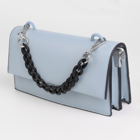 A chain for a bag, plastic, with carbines, 23 × 17 mm, 30 cm, black/silver color-2
