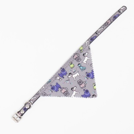 A collar with a scarf "Bright Life", 32 x 1 cm, gray-6