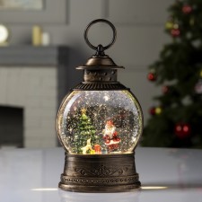 LED figure “Santa Claus at the Christmas tree” 12.5 × 20 × 7.5 cm, plastic, batteries AAAX3 (not complete), USB, glow warm white