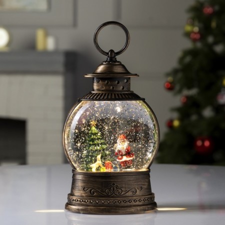 LED figure “Santa Claus at the Christmas tree” 12.5 × 20 × 7.5 cm, plastic, batteries AAAX3 (not complete), USB, glow warm white