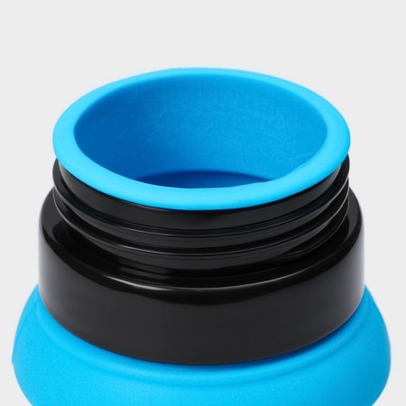 Water bottle folding shade "Stone", silicone, 530 ml, 7 × 21 cm, blue color-6