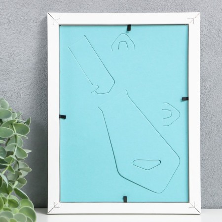 Photo frame MDF 15x21 cm, No. 6, white (plastic screen)-2
