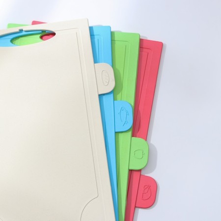 A set of cutting boards with markers on a stand, 4 pcs, color mix-4