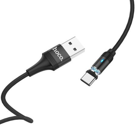 Hoco U76, Type -C cable - USB, magnetic connector, 2 a, 1.2 m, nylon braid, black