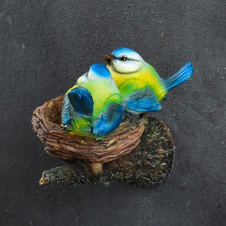 Suspended decor "Nest with tits" 15x12x12cm-1