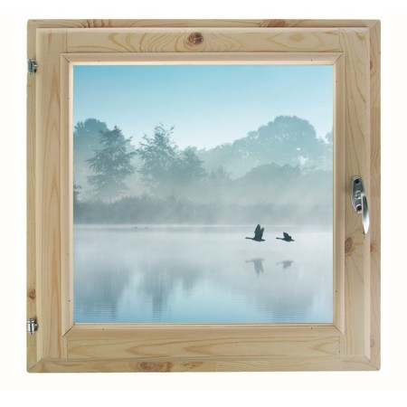 Window 80x80 cm, "fog over the river", single -chamber double -glazed window, needles
