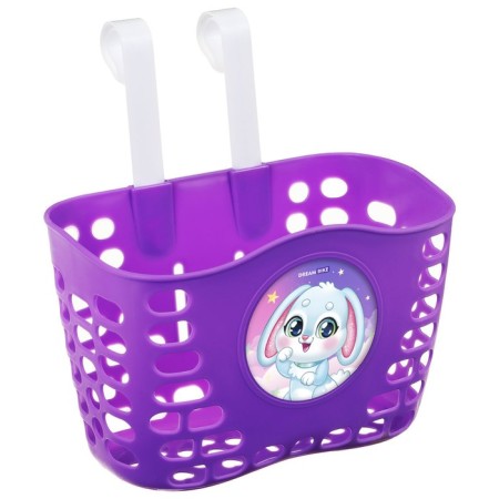 Children's basket on a bicycle, purple color-2