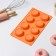 Baking uniform “Conddy”, silicone, 8 cells, 28 × 16 × 2.1 cm (D = 5.4 cm), Orange color