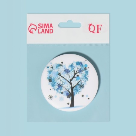 Folding mirror "Trees", D = 7.5 cm, with an increase, Mix drawing-8