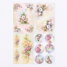 Set of decoupage cards 4 pcs “Flower mood”, 45 g/m2, A4 format