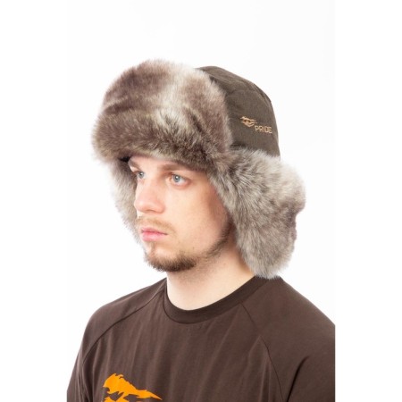 TAIGA earflaps, brown color, Bavaria fabric, size m