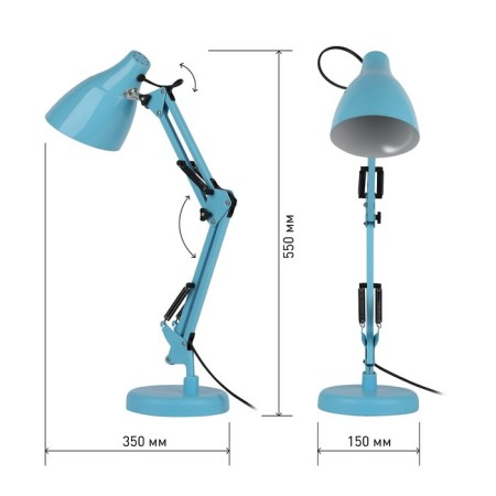 The desktop lamp N-123-E27-40W-LBU E27 with the base of the blue-3