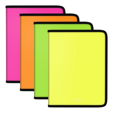 A4 notebook folder, Erichkrause Matt Neon, plastic, on lightning, mix