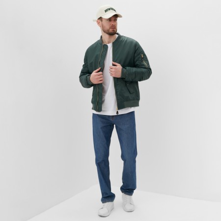 Бомбер мужской на молнии MIST, размер 50, хаки-1