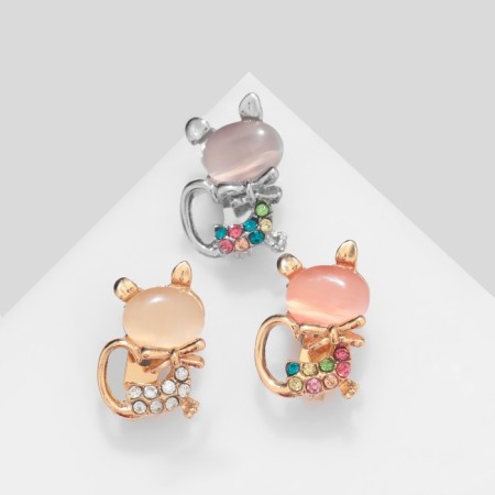 Brooch "cat" assorted, color mix (indivisible packing 12 pcs., Price per pcs.)