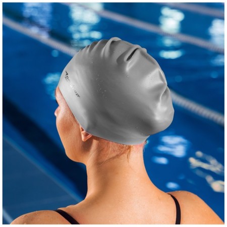 Hat of swimming adult Onlytop, silicone, girth 54-60 cm, Mix color-6