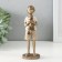 Souvenir Polystone "Boy with a cat" bronze, white and sand 5.5x5x16.5 cm