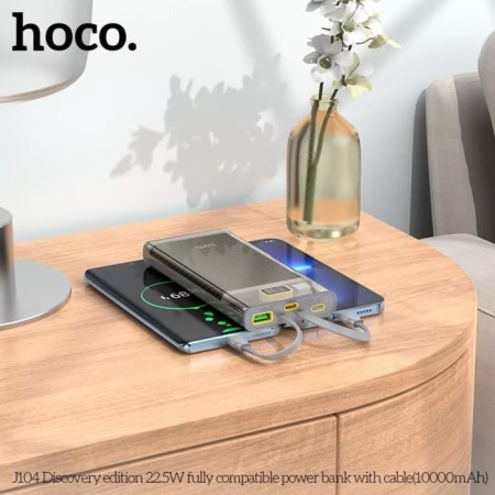 External battery Hoco J104, 10,000 mAh, USB/2type-C/Lightning, 3 A, gray-6