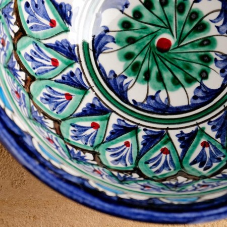 Rishtan ceramics "flowers" 15 cm, small, blue-8