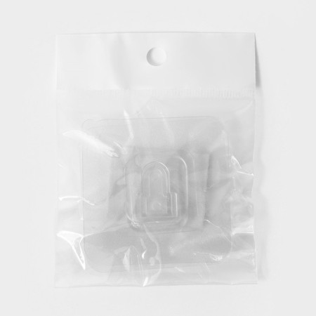 Hooks holders Double self -adhesive shares, set 2 pcs, 5.7 × 5.7 × 1 cm, transparent-5