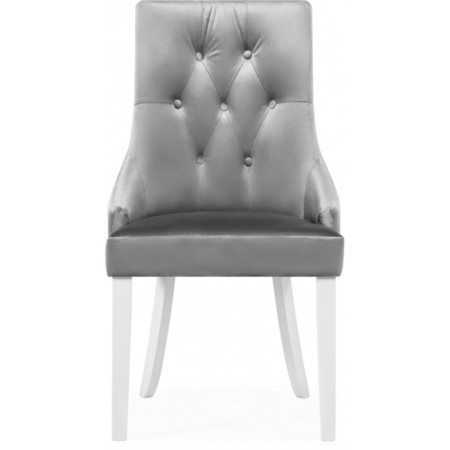 Wooden chair Elegance array of gvee/fabric, white/gray 52x58x96 cm-1