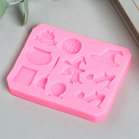 Mold Silicon "Witch Schabash" 10 items 0.8x6.5x8 cm-1