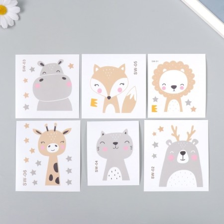Sticker of plastic interior on the switch "animals" set of 6x10 cm sheets-1