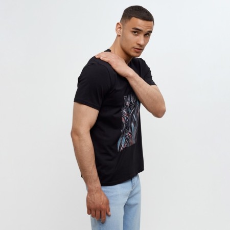 Male Minaku T-shirt with proprietary print Black color, rr 52-5
