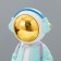 Cosmonaut's table lamp LED 15W azure 25.5x10x29.5 cm Risalux