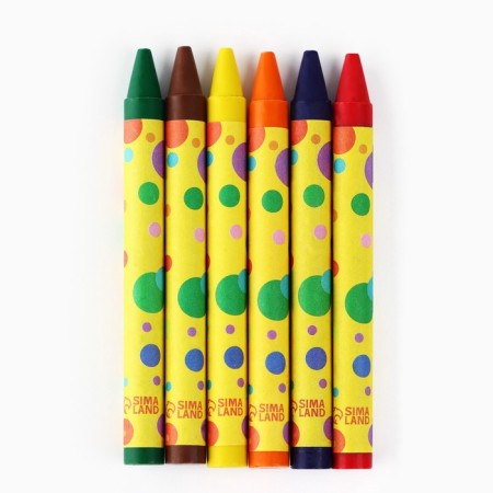Wax crayons, 6 flowers "school"-1