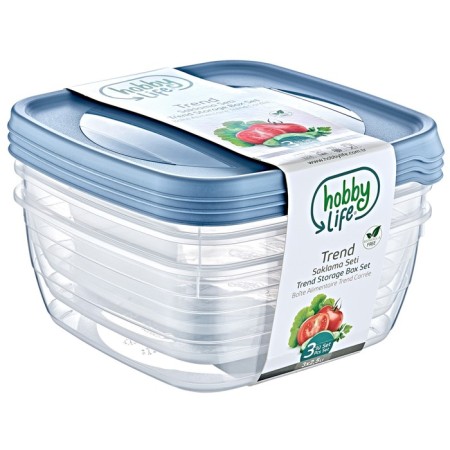 A set of food containers Hobbylife Trend, 2.5 l, 3 pcs, color mix