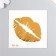 Tattoo on the body gold "Lip imprint" 6x6 cm