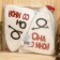 Bath set with an applique "He is with me+she is with me" (hat+hat)