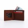 Male purse without a fastener, department for bills, for maps, color light brown