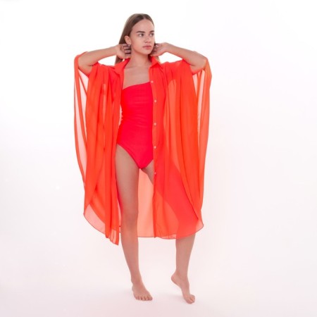 Tunic Beach female, red color, size 48-2