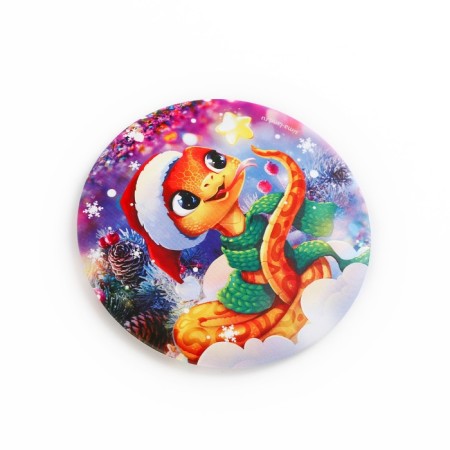 Pocket mirror "snake in the snow", diam. 7 cm-2