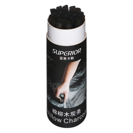 Natural coal 22 pieces, diameter-5-7mm in cardboard tube, black-1