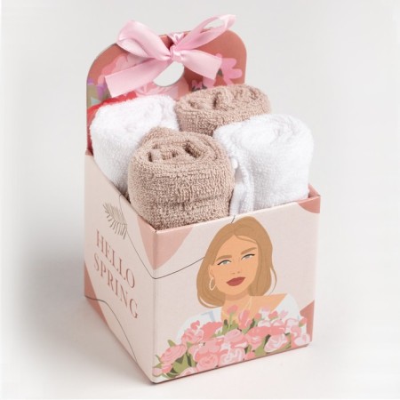 Set of terry towels Ethel Spring 30x30 cm-4pcs, 100% cotton 340 g/m2-6