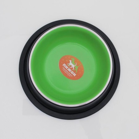 A bowl with a non -slip base of two -color for kittens, 225 ml, green-1