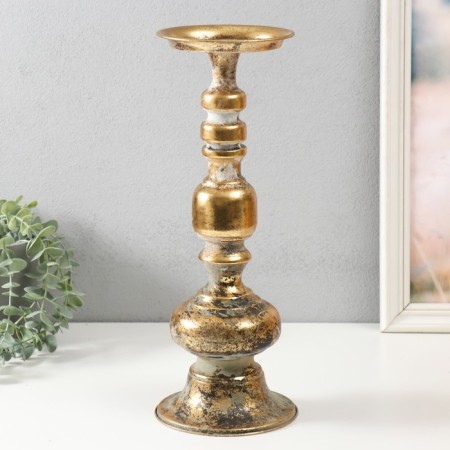 Summary Metal for 1 candle "Ferro" aged bronze 14.5x14.5x38.5 cm-1