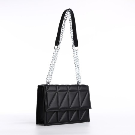 Women's bag on the valve, 22x15x6 cm, black color-1
