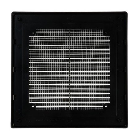 Ventilation grate "Vento" 2121VR, 210x210 mm, with a net, detachable, black-2
