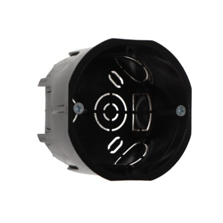 Installation box Luazon Lighting, 68x45 mm, IP20, for continuous walls, black color black