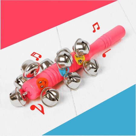 A rattle with bells "Smiley", Mix colors-5
