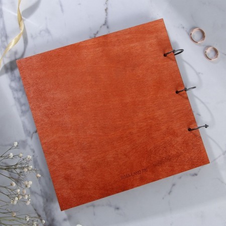 Book of wishes for a wedding in the wooden cover "Patterns".-5
