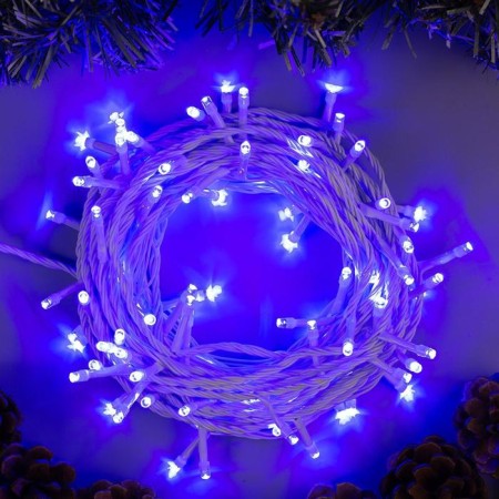 Garland "thread" 10 m, IP20, white thread, 100 LED, glow blue, 8 modes, 220 V
