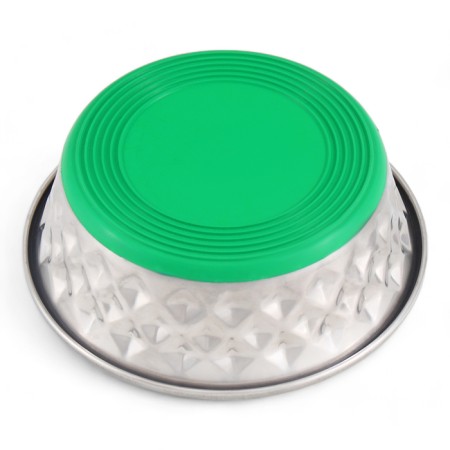 The bowl of a weighted embossed, with a silicone base, green, 600 ml-3