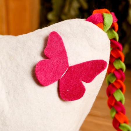 Hat for the bath "Butterflies" with pigtails, children's-3